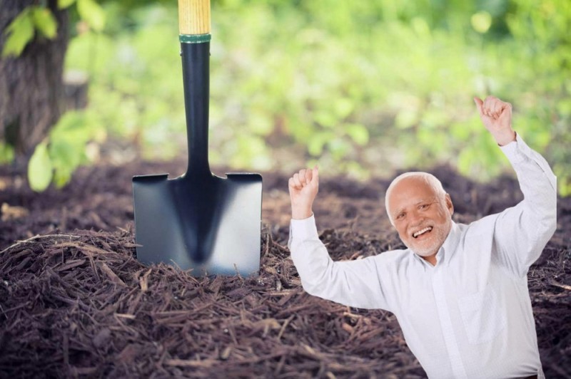 Create meme: a shovel in the ground, shovel , tillage