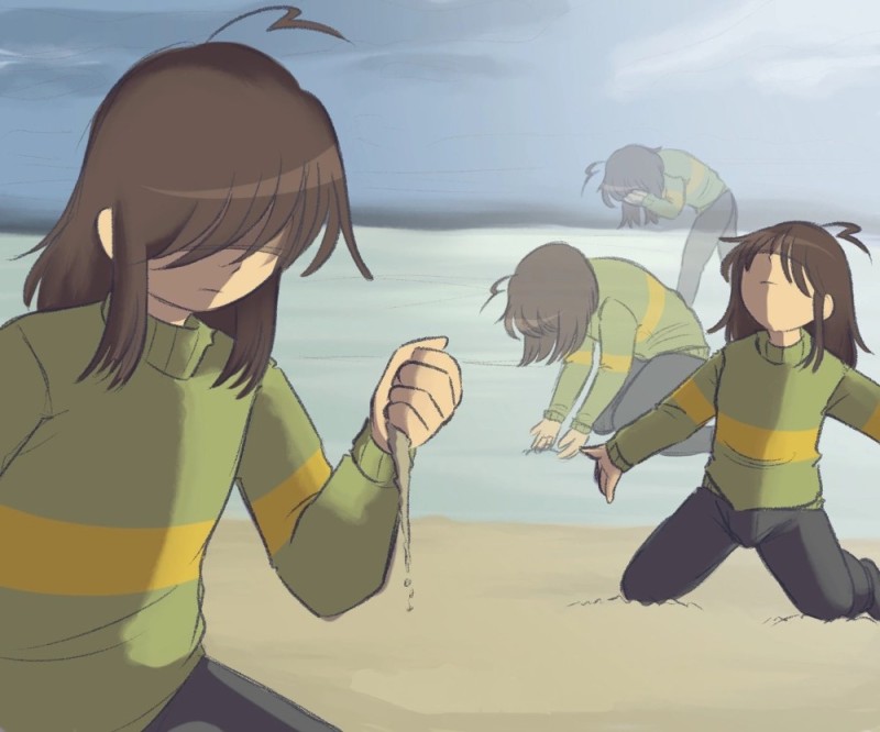 Create meme: Chris Frisk and Chara, undertale , undertail Chara and frisk