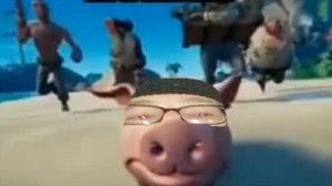 Create meme: pig, barnyard pig, cartoon