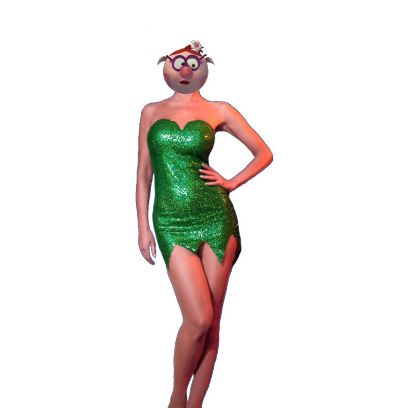 Create meme: Tinkerbell fairy costume, The dress is green, sparkly dress