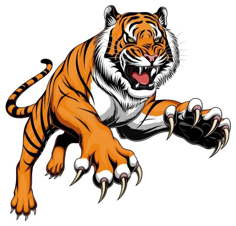 Create meme: tiger with claws vector, Tiger's grin vector, The swift tiger