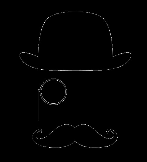 Create meme: poirot's hat, hat and moustache stencil, Hercule Poirot silhouette