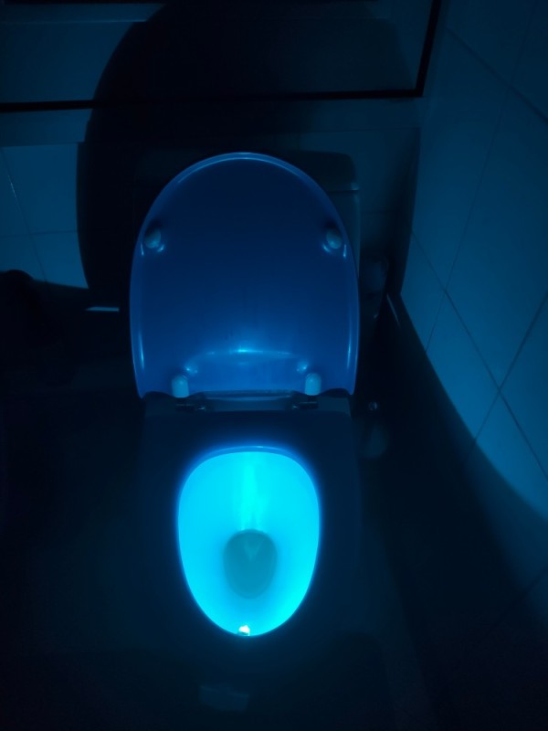 Create meme: toilet , illuminated toilet, lights for toilet