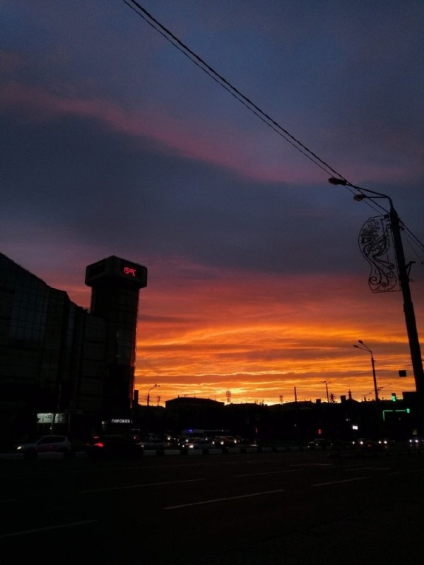 Create meme: Krasnoyarsk , sky sunset, darkness