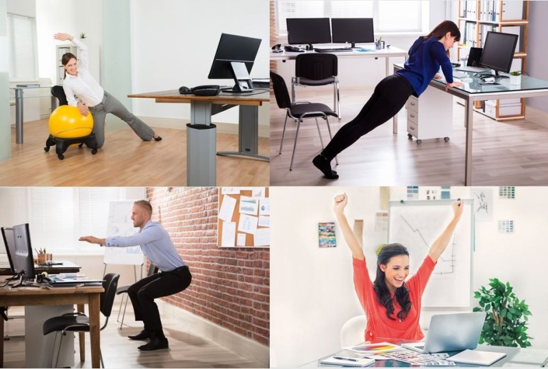 Create meme: exercises for the office, stretching in the office, warm-up in the office