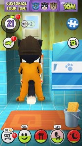 Create meme: hacked game, My talking Tom is doing his business in the toilet