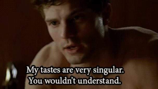 Create meme "Fifty shades of grey, my tastes are very, Christian 50 sh...