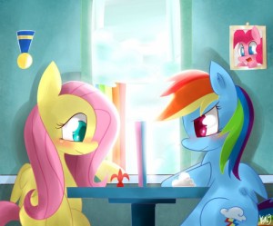 Create meme: Evil fluttershy, mlp, rainbow dash