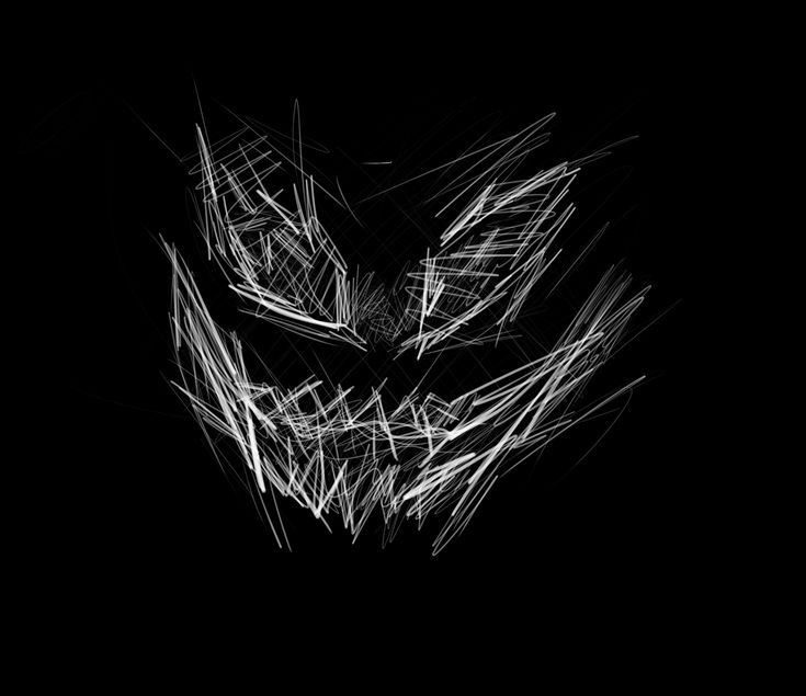 Create meme: darkness, demonic smile on a black background, shadowraze background