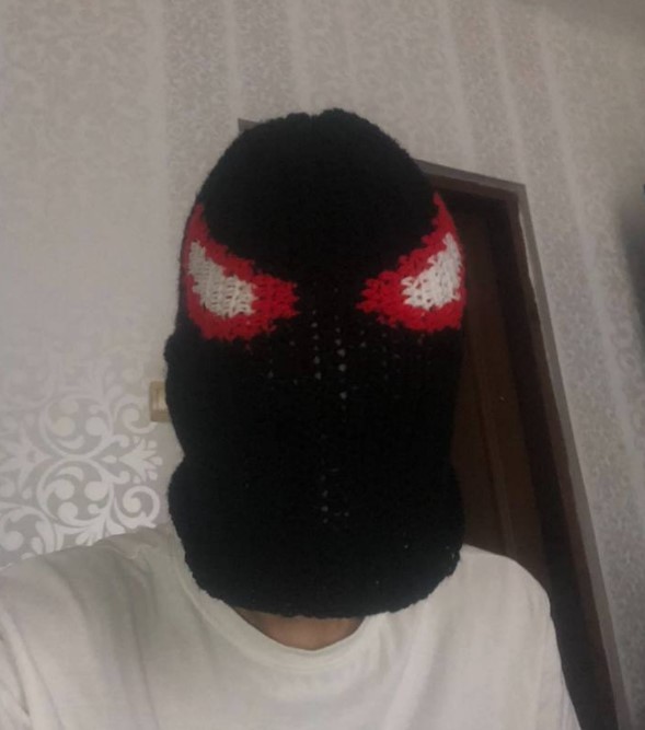 Create meme: knitted mask, knitted deadpool mask, mask cap