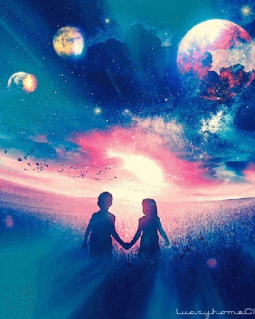 Create meme: space love , cosmic love, painting cosmos