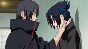 Create meme: Itachi choking Sasuke, Itachi, Sasuke