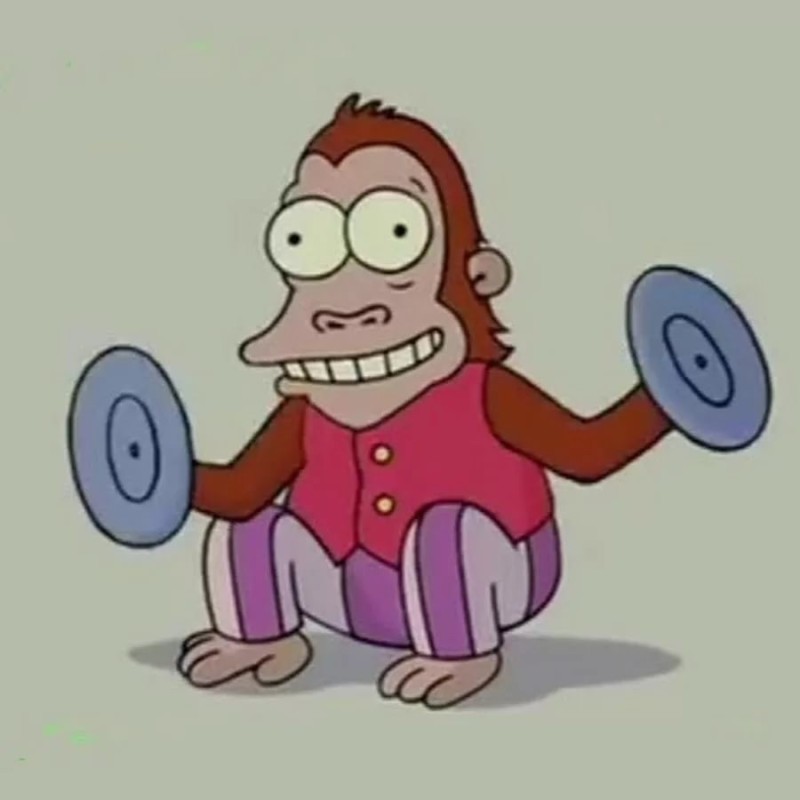 Create meme: the monkey with the cymbals in my head, the monkey from the simpsons with plates, a monkey with cymbals