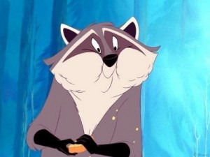 Create meme: raccoon, meme raccoon, raccoon Pocahontas