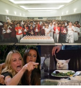 Create meme: memes with women yelling at a cat, woman yelling at cat meme, meme with screaming woman and a cat