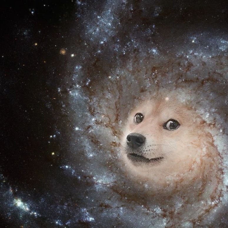 Создать мем: ic 1101 галактика, doge, doge в космосе