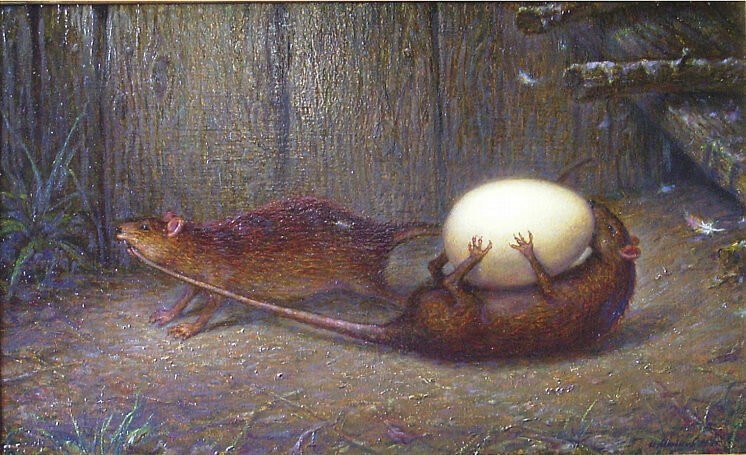 Создать мем: водяная крыса, кто ворует яйца из курятника, работы художников
