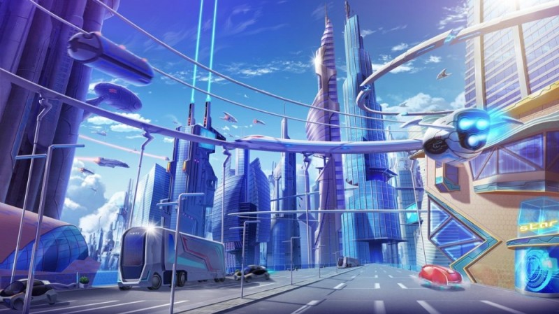 Create meme: futurism background, futuristic city of the future, fantastic city