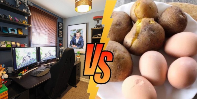 Create meme: potatoes with egg, potatoes , potatoes home