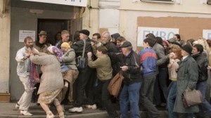 Create meme: one in the Soviet Union, the queue of people, turn