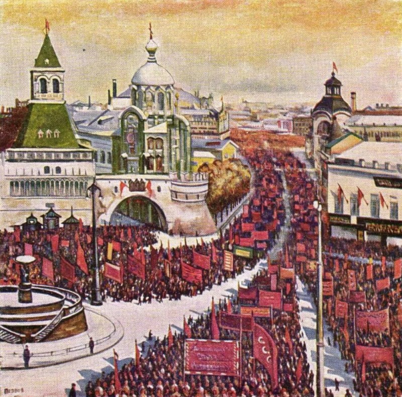 Create meme: Boris Kustodiev "Bolshevik", 1920, Kustodiev revolution, the Bolshevik Kustodiev