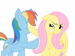 Create meme: rainbow dash, fluttershy, Platte