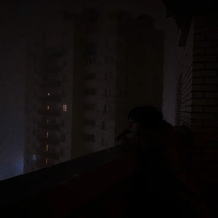 Create meme: darkness, people , high-rise buildings without light