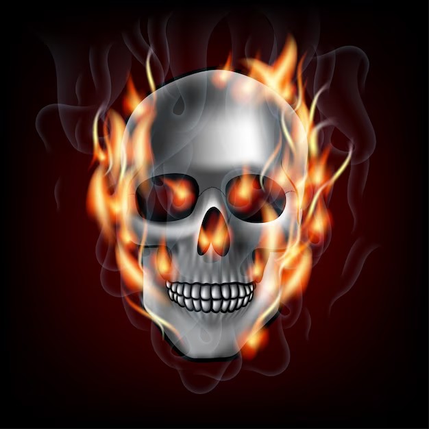 Создать мем: fire skull, горящий череп, горящий череп для фотошопа