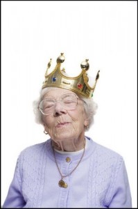 Create meme: funny old lady, young woman in corona, super grandma