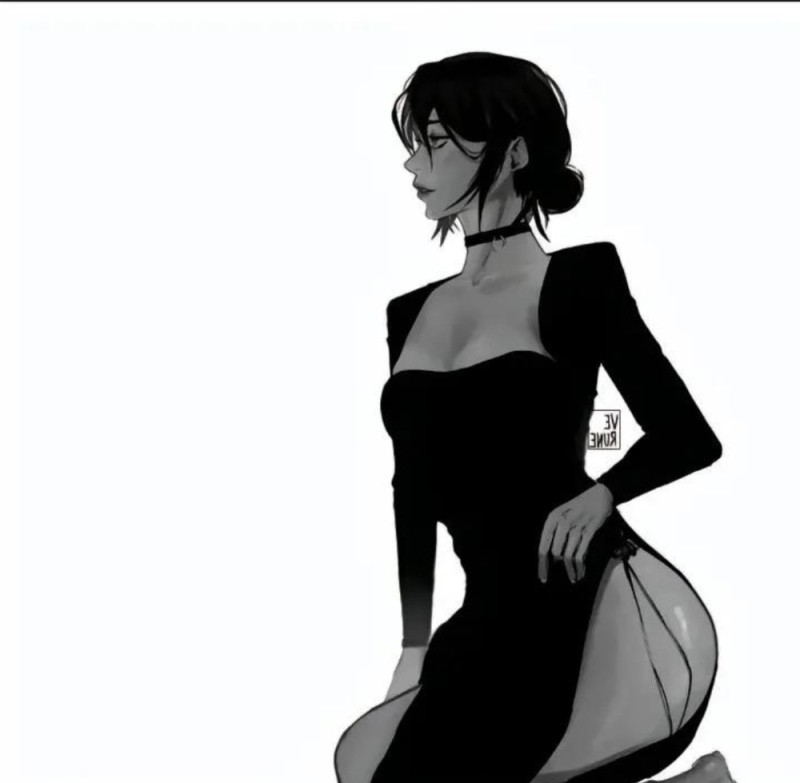Создать мем: девушка в черном платье, аниме, аниме женщина