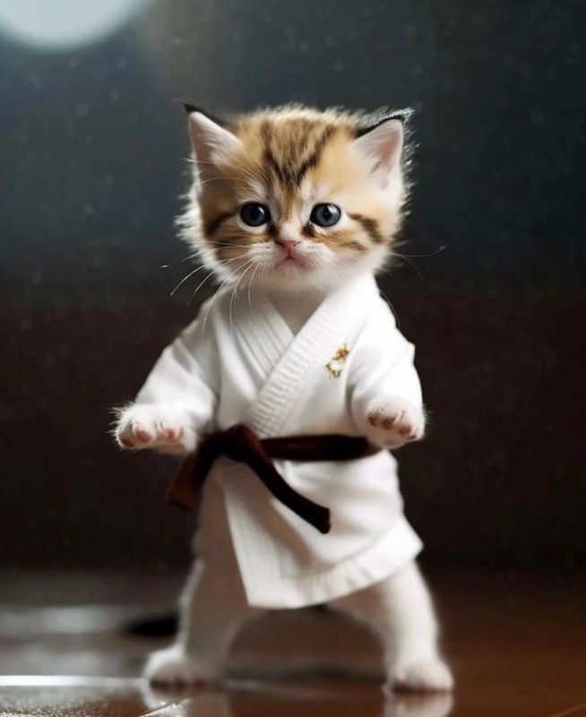 Create meme: funny karate cats, cat karate, animals cute