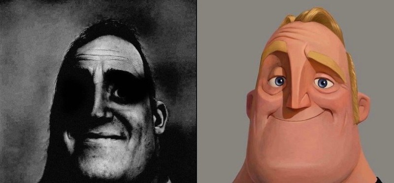 Создать мем: uncanny mr incredible, персонажи мемов, герои мемов