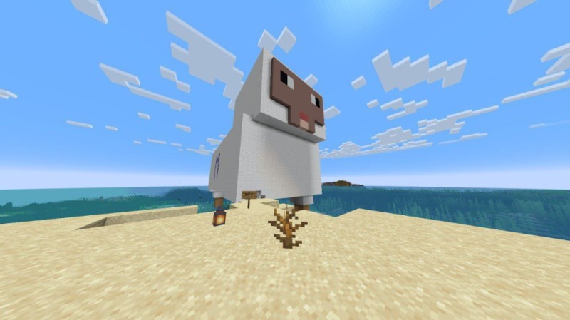 Create meme: minecraft , sheep in minecraft, chicken from minecraft