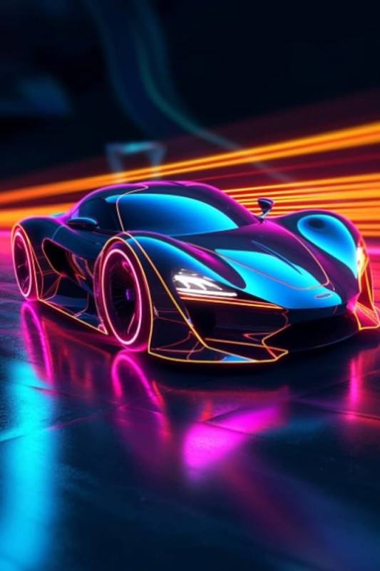 Create meme: neon supercar, neon auto, race car