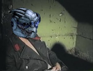 Create meme: frankenstein, garrus, death mask