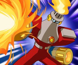 Create meme: torch man megaman, megaman fireman, megaman