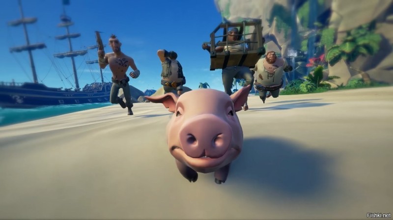 Create meme: sea of thieves pig, sea of thieves piggy, piggy from sea of thieves