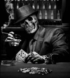 Create meme: skull, the skeleton at the table, black skull