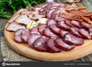 Создать мем: свиная вырезка варено копченая, сет из бастурмы, сало по-литовски