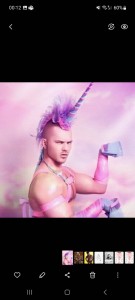 Create meme: unicorn, a guy dressed like a unicorn