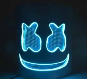 Create meme: luminous luminous mask marshmallow, dj marshmello, neon mask DJ marshmallow
