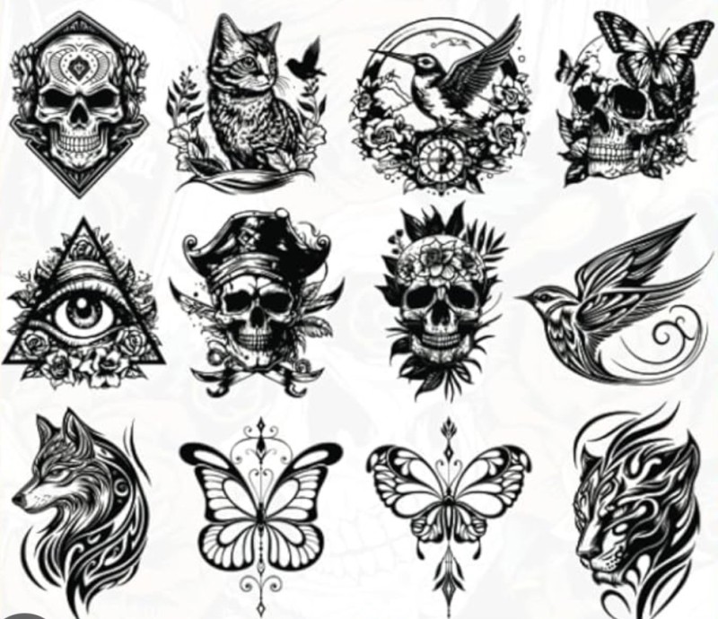 Create meme: tattoos are temporary, drawings of tattoos, tattoo 