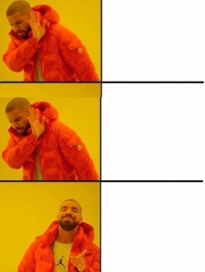 Create meme: drake mem template, memes about school with Drake, meme with Drake triple