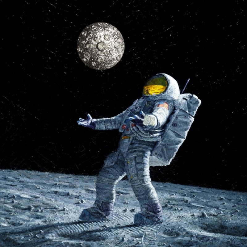 Create meme: astronaut in space, astronaut sitting on the moon, cosmonaut meme