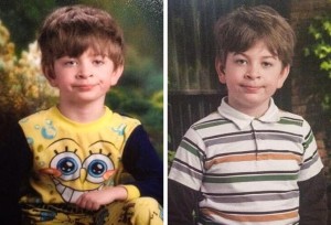 Create meme: boy in pajamas spongebob, unhappy kid meme, meme unhappy boy