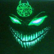 Create meme: phonk, evil smile on black background, disturbed demon
