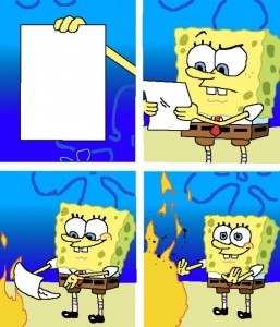 Create meme: sponge Bob square pants , spongebob burns paper, spongebob rule34