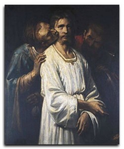 Create meme: Judas Judas, doubting Thomas painting, Judas and Christ painting