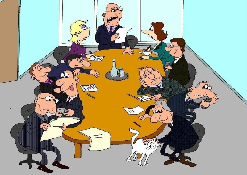 Create meme: caricature meeting, caricature of the Big Seven meeting, lecture caricature