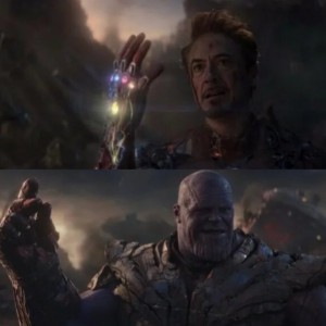 Create meme: Thanos, iron man, Tony stark Avengers finale